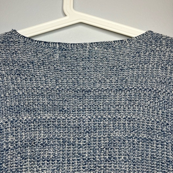 American Crew Club | ABSTRACT KNITTED Sweater Cotton Size L Blue | Made in USA - Picture 7 of 9